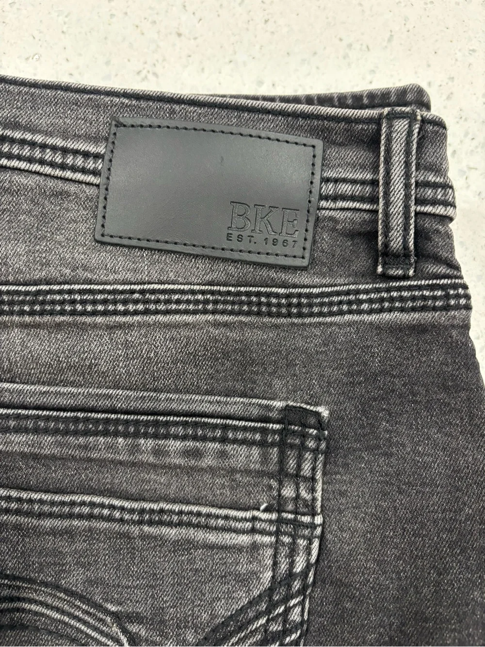BKE Men's Straight Jeans in Washed Black 36x32 stretch